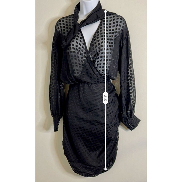 NEW! LE SUPERBE AUTOMATIC BLK/NOIR 6 Anthropologie Black Dress - Picture 5 of 10